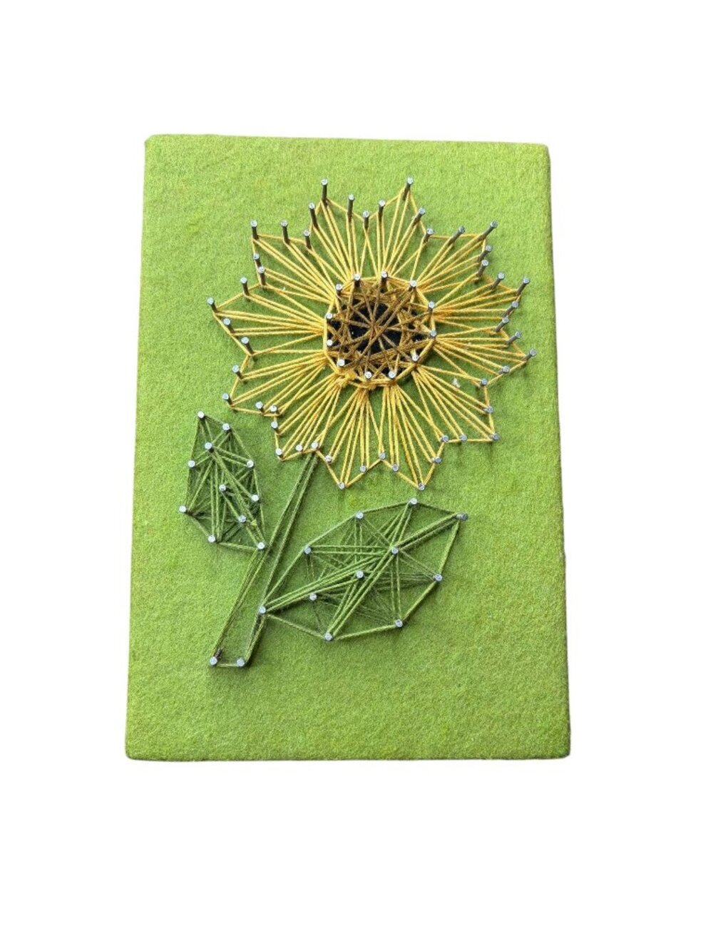 Vintage Sunflower String Art Wall Hanging | Retro 1970s Craft Handmade Flower